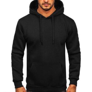 Men's Classic Black Fleece Hoodie – Soft, Warm, and Perfect Fit