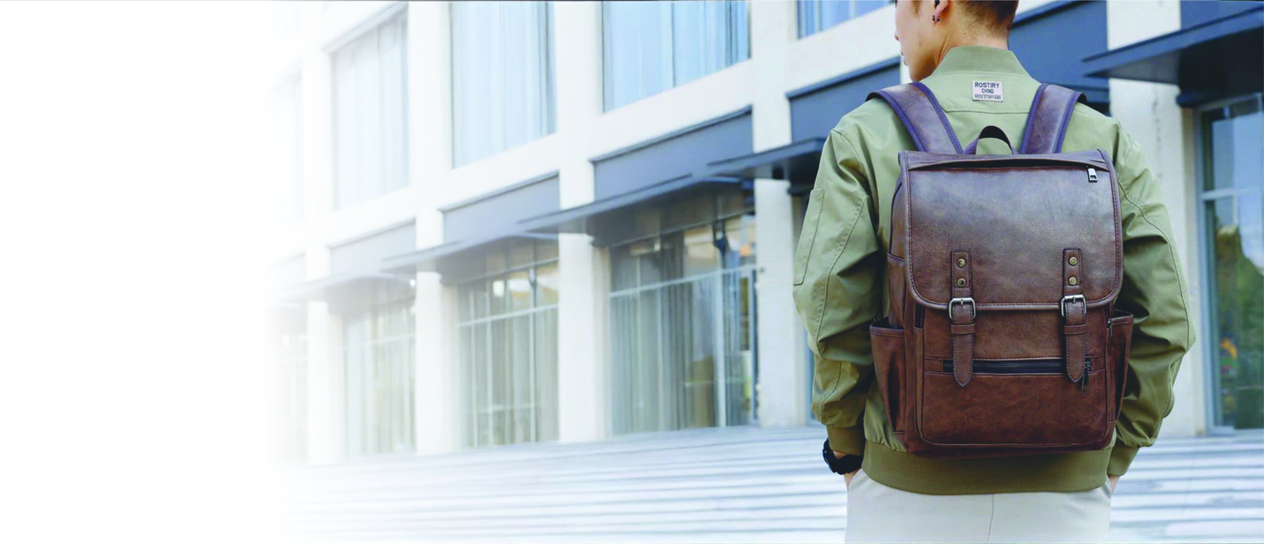 Men’s PU Leather Sports & School Backpack